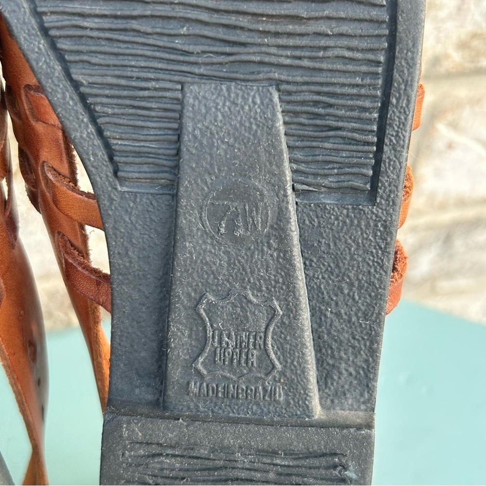 Basic Editions Tan Leather Sandals - image 8